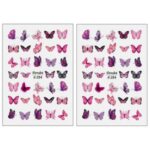 برچسب لنز ناخن مدل پروانه کد N034 مجموعه 2 عددی