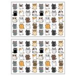 برچسب لنز ناخن طرح گربه کد M2T214 بسته 2 عددی