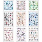 برچسب لنز ناخن مدل فانتزی کیوت کد N46-72 مجموعه 9 عددی