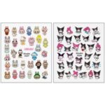 برچسب لنز ناخن مدل لبوبو و کرومی کد N106-107 مجموعه 2 عددی