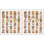 برچسب لنز ناخن مدل خرس‌های عروسکی کد N104 مجموعه 2 عددی