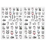 برچسب لنز ناخن مدل پاندا فانتزی مجموعه 2 عددی